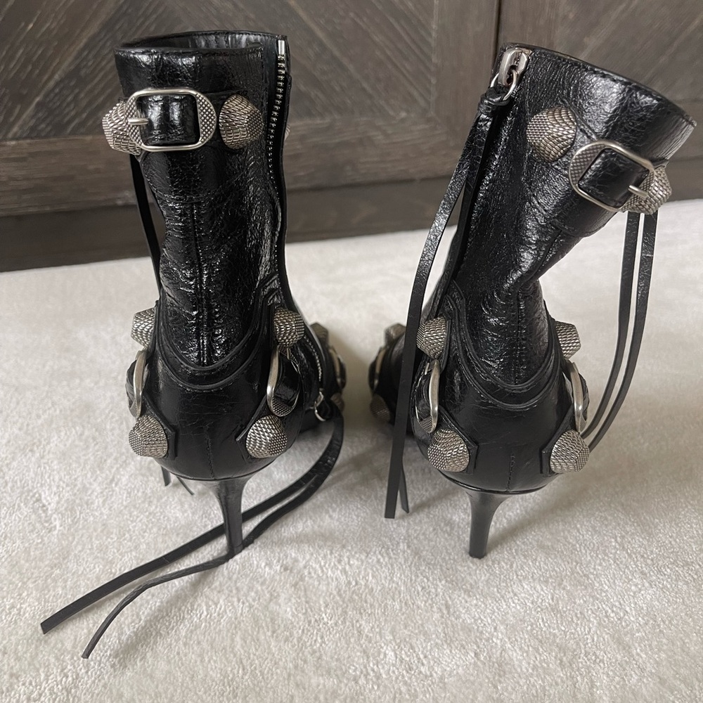 BALENCIAGA | Cagole Lambskin Buckle Zip Ankle Booties - Picture 7 of 8